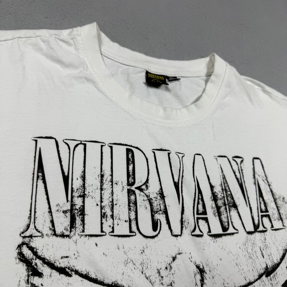 Nirvana In Utero Tour Graphic T-Shirt White 2XL Angel 1993 Dates Grunge Tee